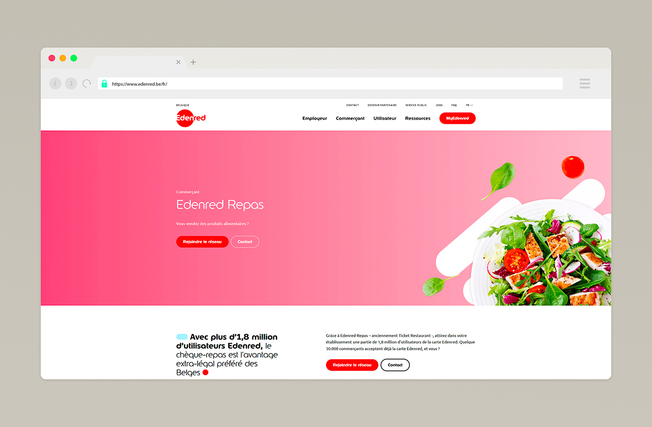 a product page, Edenred Meal
